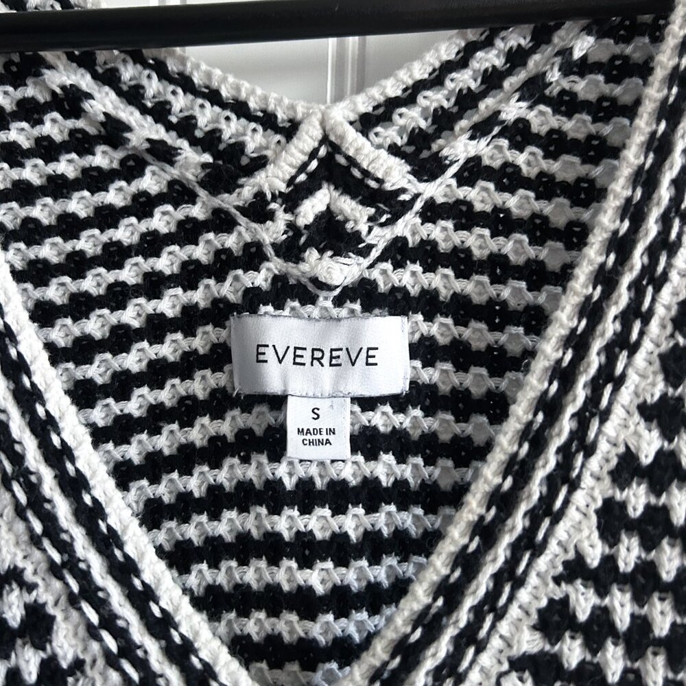 Evereve Black & White Houndstooth Knit Vest Size Small - Picture 2 of 4
